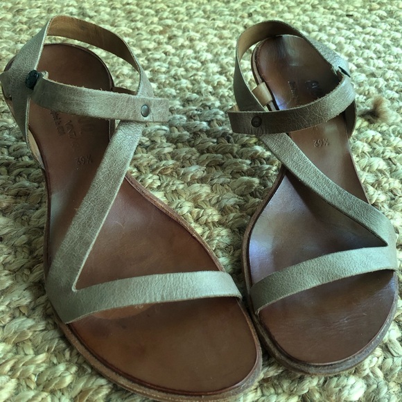 CYDWOQ Handmade Leather Architectural Heeled Minimalist Sandal. Size 39.5 - Picture 1 of 14